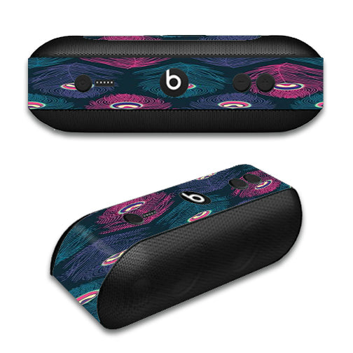  Pink Purple Peacock Feather Beats by Dre Pill Plus Skin