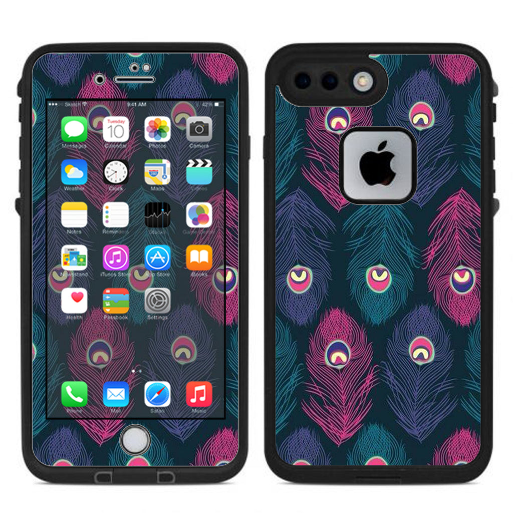  Pink Purple Peacock Feather Lifeproof Fre iPhone 7 Plus or iPhone 8 Plus Skin
