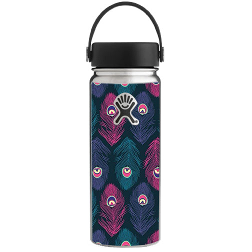  Pink Purple Peacock Feather Hydroflask 18oz Wide Mouth Skin