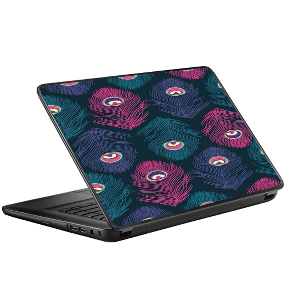  Pink Purple Peacock Feather Universal 13 to 16 inch wide laptop Skin