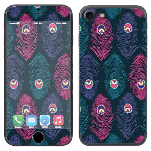  Pink Purple Peacock Feather Apple iPhone 7 or iPhone 8 Skin