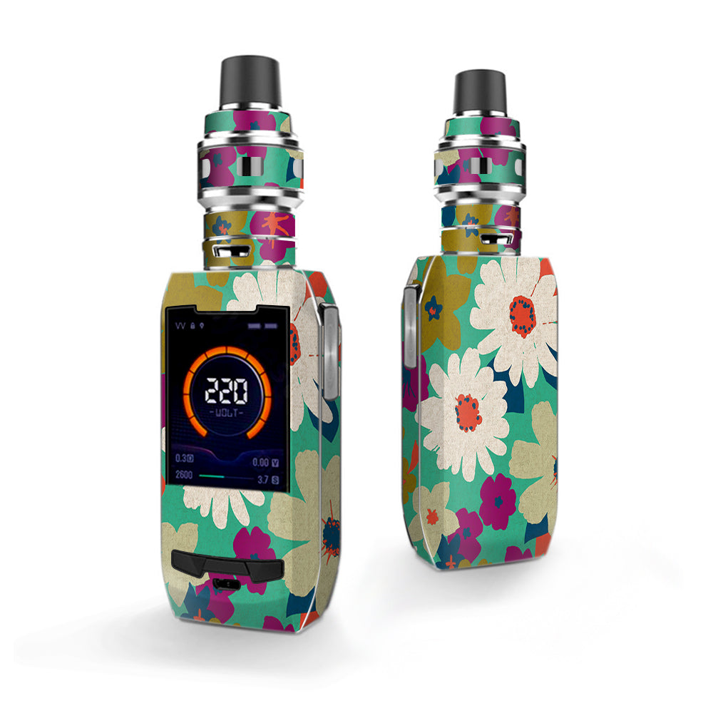  Vintage Flowers Daisy Print Vaporesso Polar 220w Skin