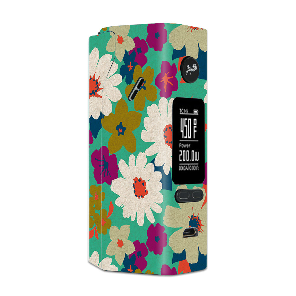  Vintage Flowers Daisy Print Wismec Reuleaux RX 2/3 combo kit Skin