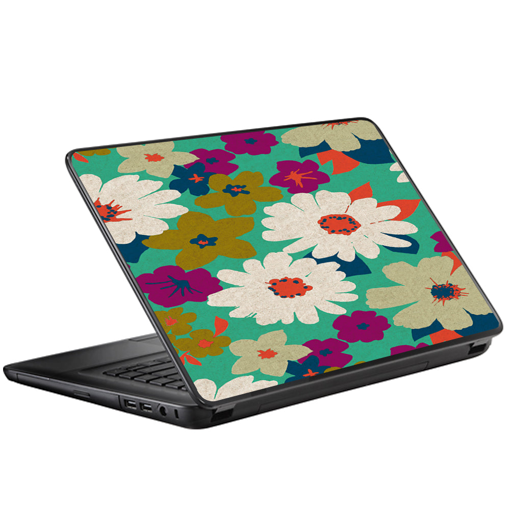  Vintage Flowers Daisy Print Universal 13 to 16 inch wide laptop Skin