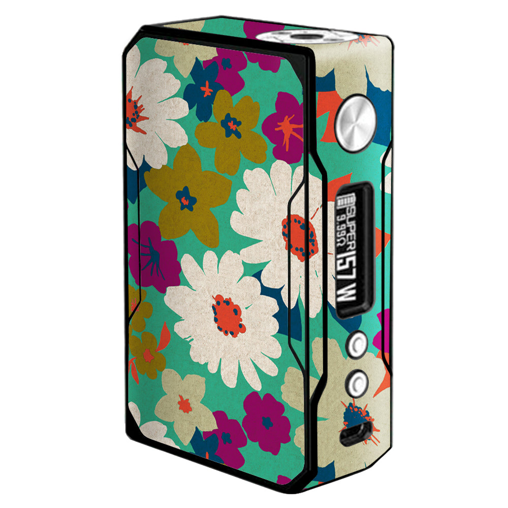  Vintage Flowers Daisy Print Voopoo Drag 157w Skin