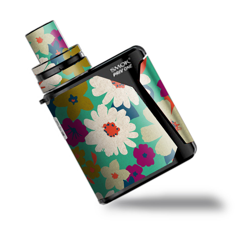  Vintage Flowers Daisy Print Smok Priv One Skin