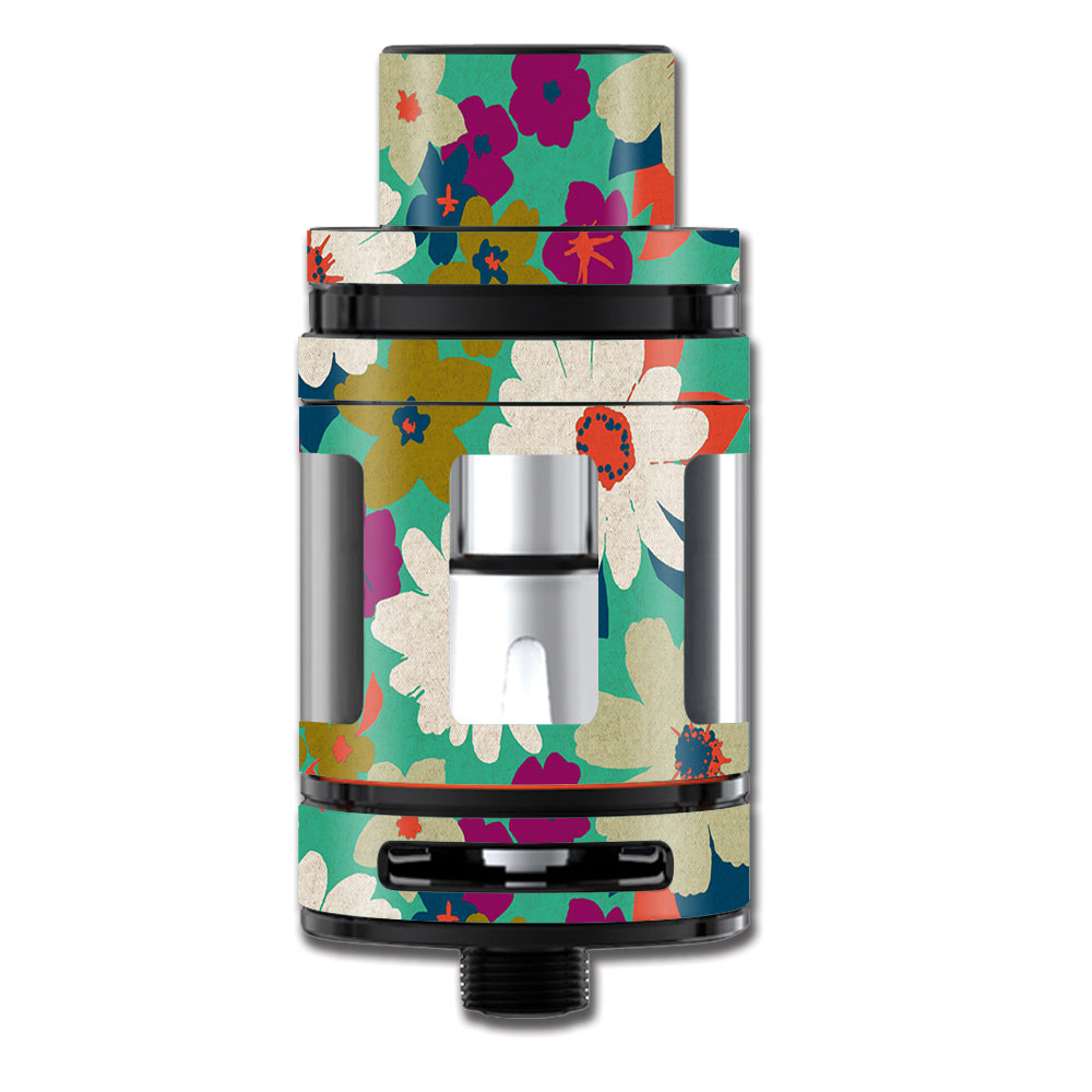  Vintage Flowers Daisy Print Smok TFV8 Mini Big Baby Beast Skin