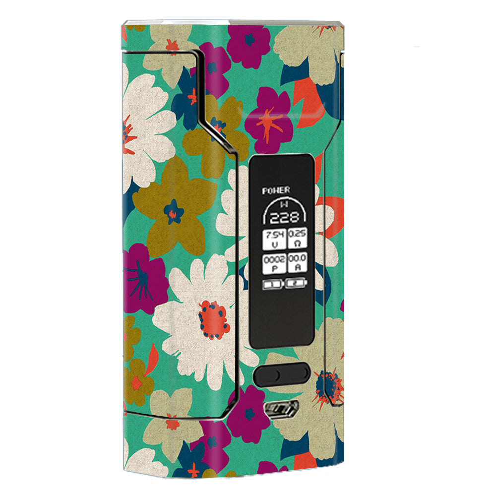  Vintage Flowers Daisy Print Wismec Predator 228 Skin