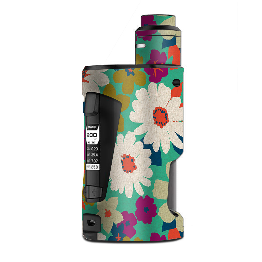  Vintage Flowers Daisy Print G Box Squonk Geek Vape Skin