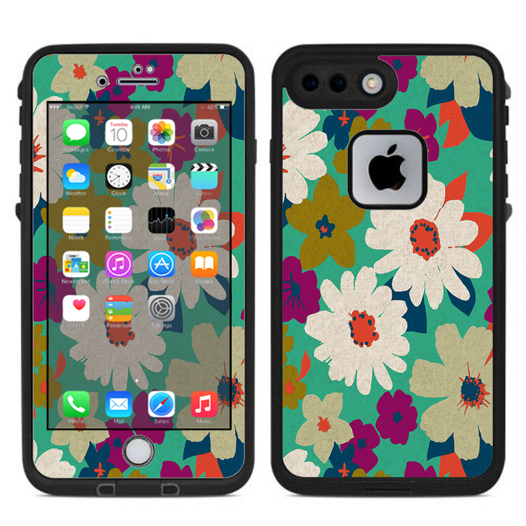  Vintage Flowers Daisy Print Lifeproof Fre iPhone 7 Plus or iPhone 8 Plus Skin