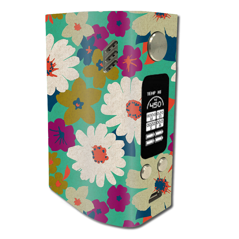  Vintage Flowers Daisy Print Wismec Reuleaux RX300 Skin