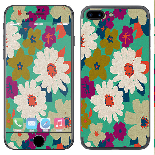  Vintage Flowers Daisy Print Apple  iPhone 7+ Plus / iPhone 8+ Plus Skin