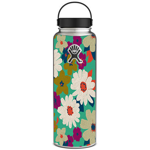 Vintage Flowers Daisy Print Hydroflask 40oz Wide Mouth Skin