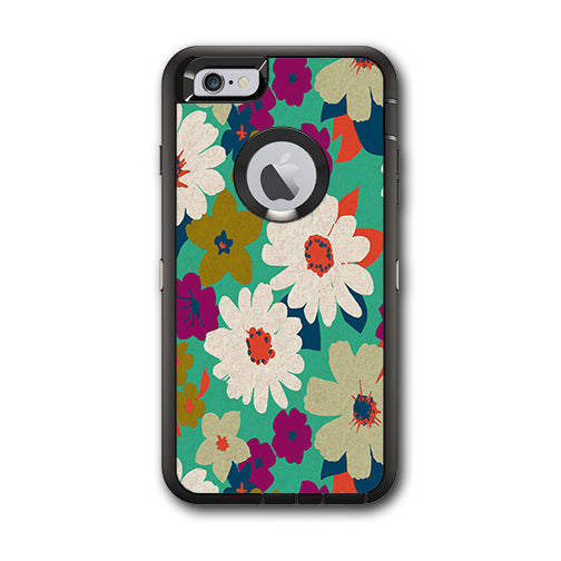  Vintage Flowers Daisy Print Otterbox Defender iPhone 6 PLUS Skin