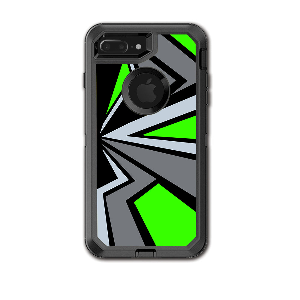  Triangle Pattern Green Grey Otterbox Defender iPhone 7+ Plus or iPhone 8+ Plus Skin