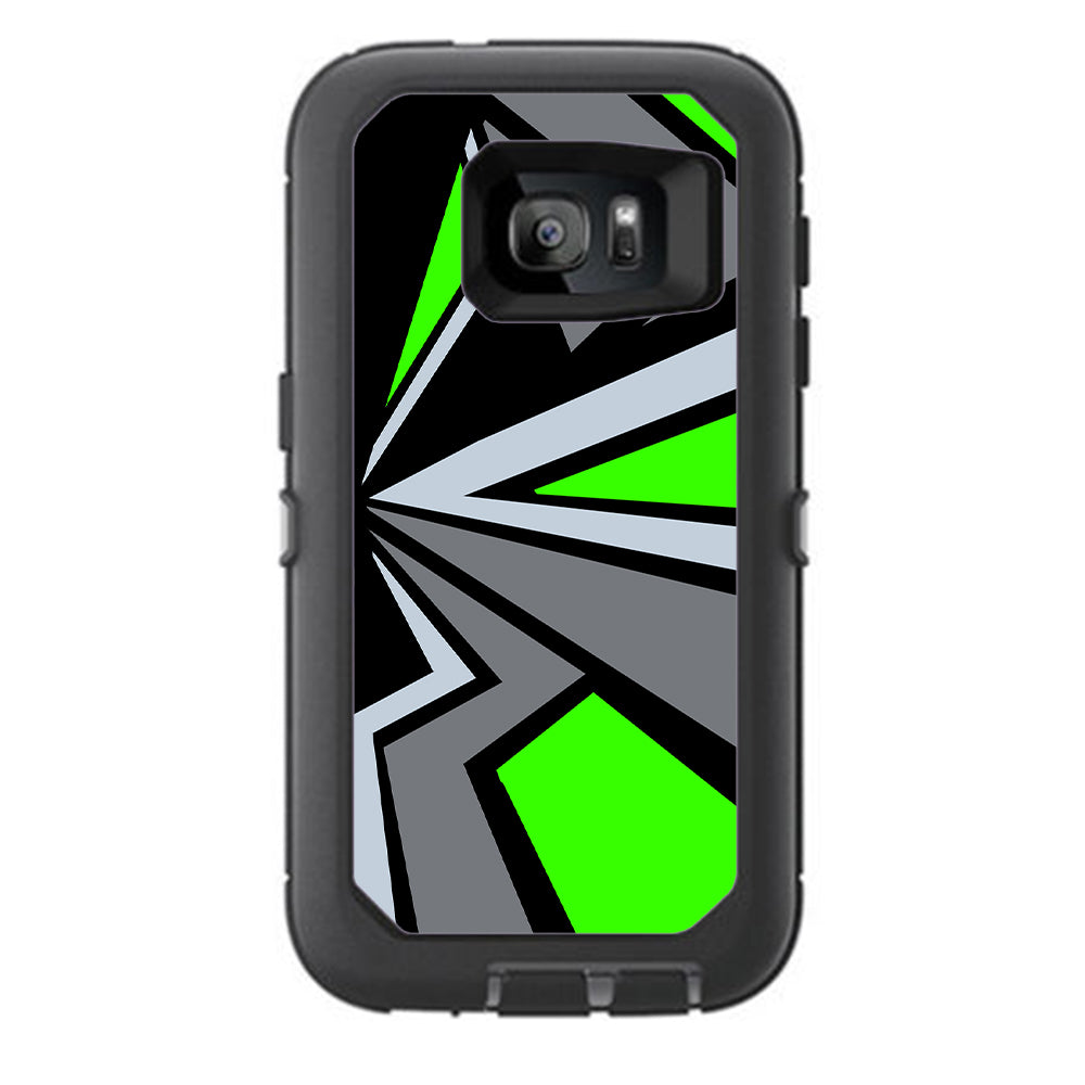  Triangle Pattern Green Grey Otterbox Defender Samsung Galaxy S7 Skin