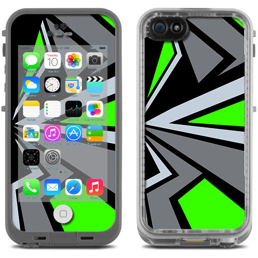  Triangle Pattern Green Grey Lifeproof Fre iPhone 5C Skin