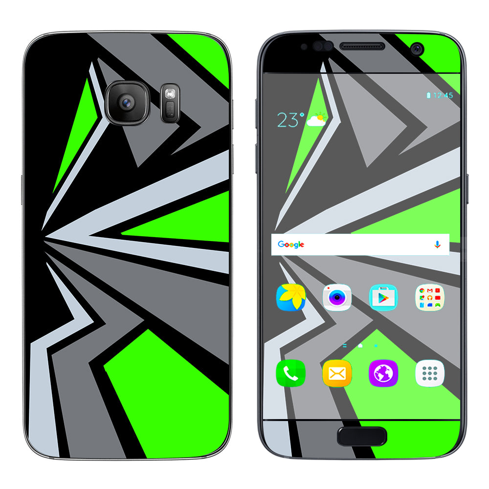  Triangle Pattern Green Grey Samsung Galaxy S7 Skin