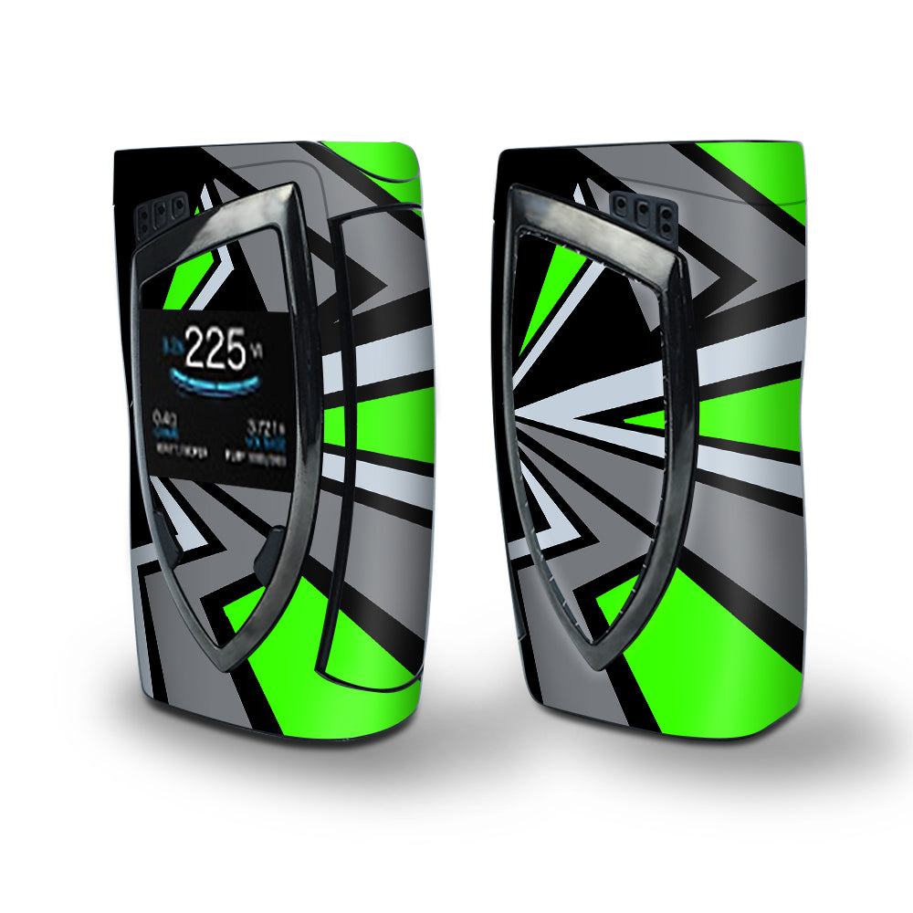 Skin Decal Vinyl Wrap for Smok Devilkin Kit 225w Vape (includes TFV12 Prince Tank Skins) skins cover/ Triangle Pattern Green Grey