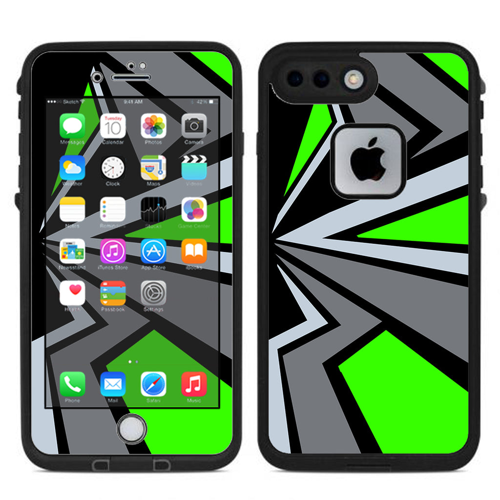  Triangle Pattern Green Grey Lifeproof Fre iPhone 7 Plus or iPhone 8 Plus Skin