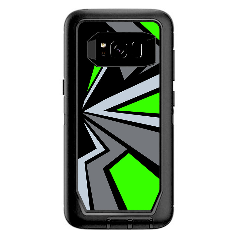  Triangle Pattern Green Grey Otterbox Defender Samsung Galaxy S8 Skin