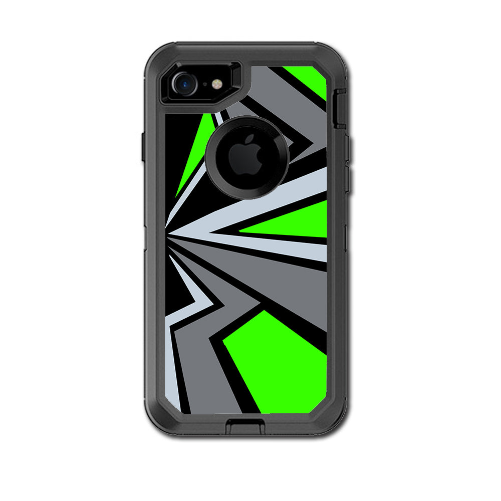  Triangle Pattern Green Grey Otterbox Defender iPhone 7 or iPhone 8 Skin