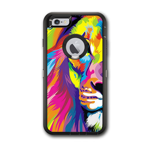  Colorful Lion Abstract Paint Otterbox Defender iPhone 6 PLUS Skin