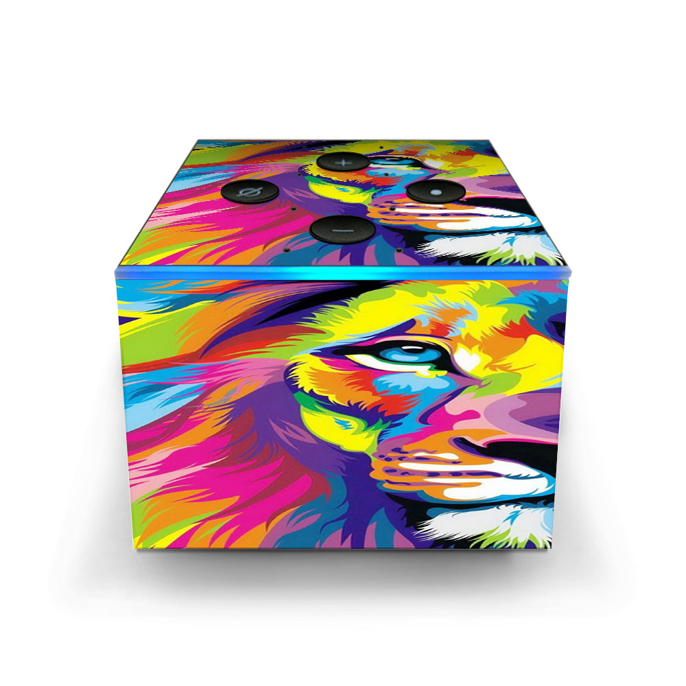  Colorful Lion Abstract Paint Amazon Fire TV Cube Skin