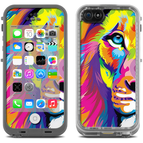  Colorful Lion Abstract Paint Lifeproof Fre iPhone 5C Skin