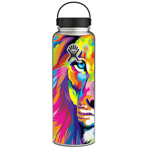  Colorful Lion Abstract Paint Hydroflask 40oz Wide Mouth Skin