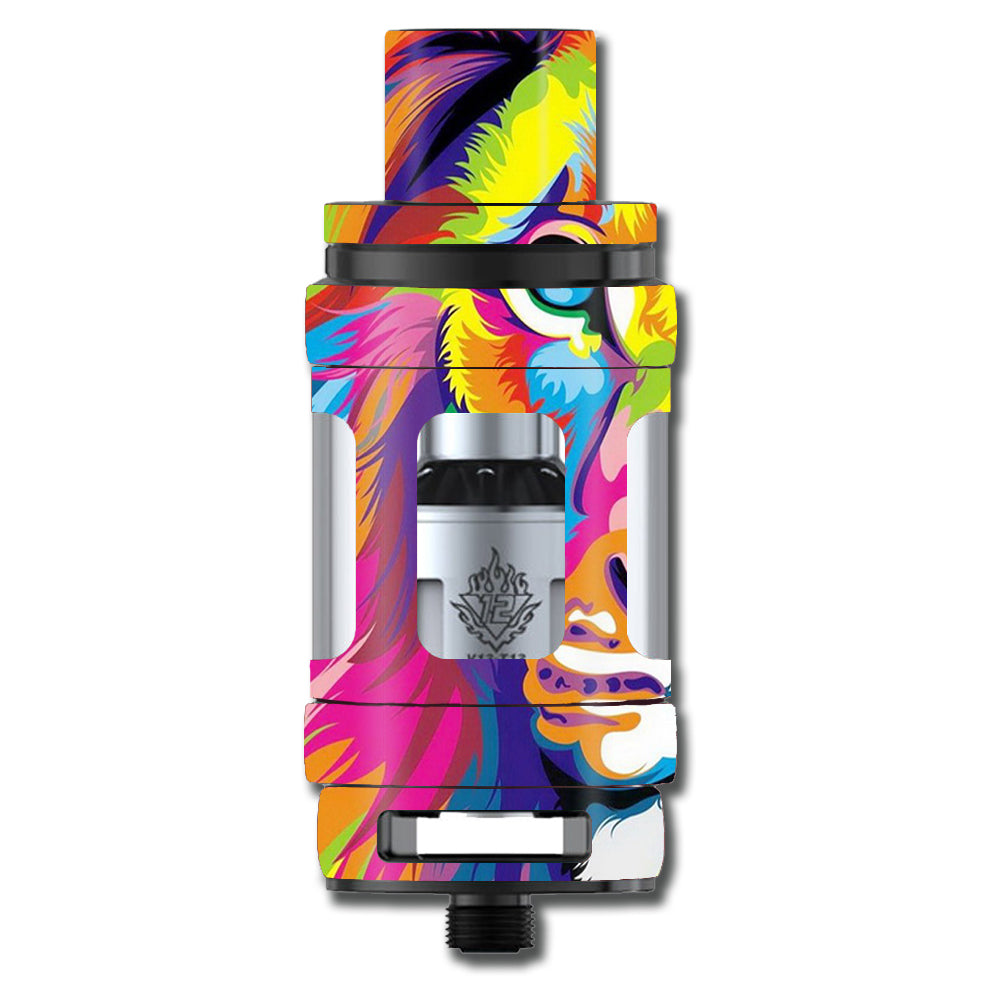  Colorful Lion Abstract Paint Smok TFV12 Tank Skin