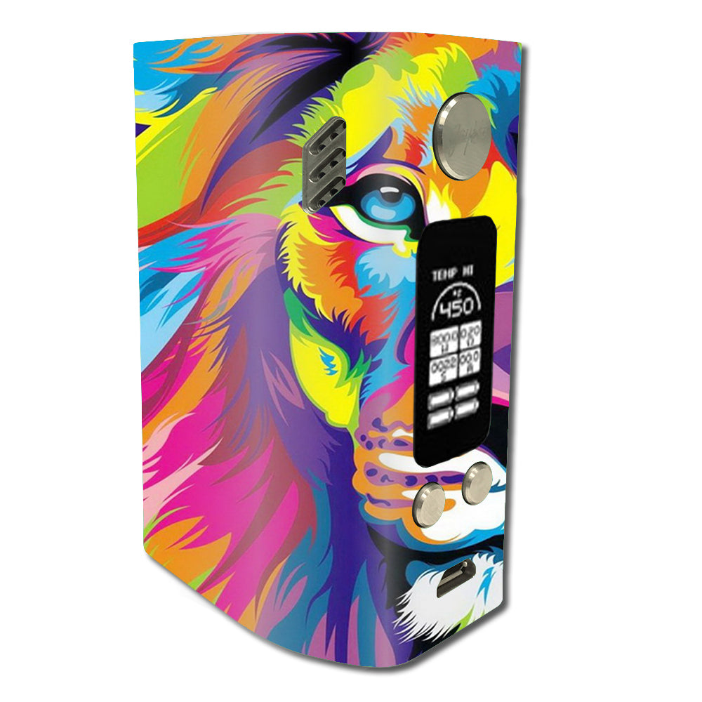  Colorful Lion Abstract Paint Wismec Reuleaux RX300 Skin