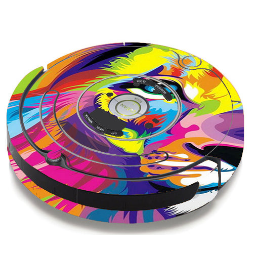  Colorful Lion Abstract Paint iRobot Roomba 650/655 Skin