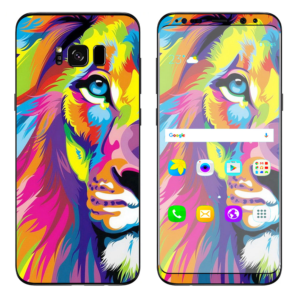  Colorful Lion Abstract Paint Samsung Galaxy S8 Plus Skin