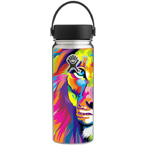  Colorful Lion Abstract Paint Hydroflask 18oz Wide Mouth Skin