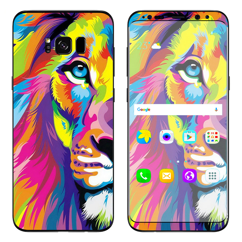  Colorful Lion Abstract Paint Samsung Galaxy S8 Skin