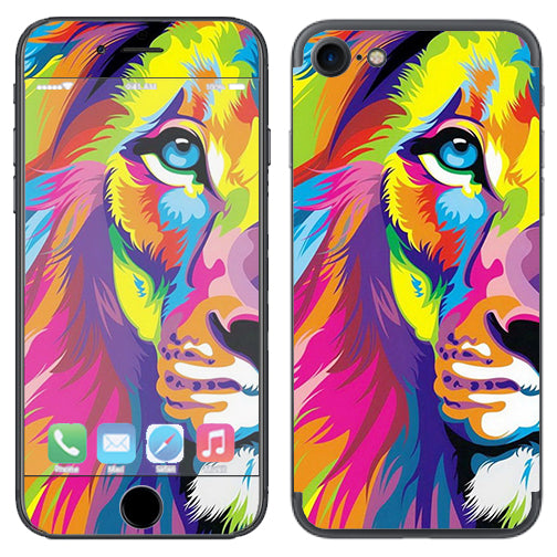  Colorful Lion Abstract Paint Apple iPhone 7 or iPhone 8 Skin