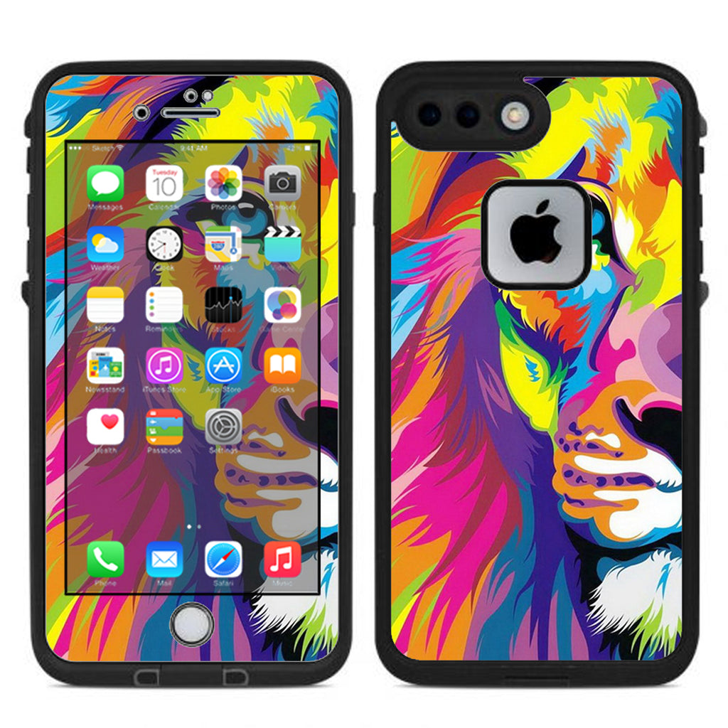  Colorful Lion Abstract Paint Lifeproof Fre iPhone 7 Plus or iPhone 8 Plus Skin