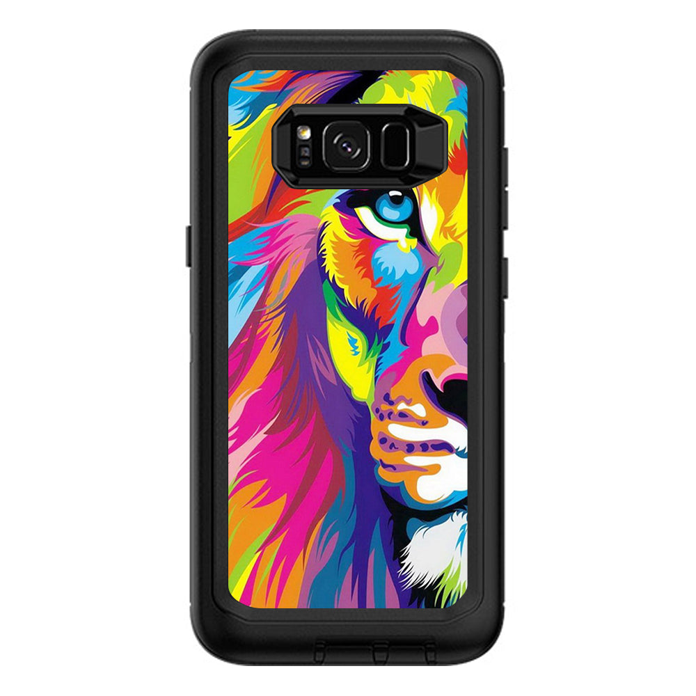  Colorful Lion Abstract Paint Otterbox Defender Samsung Galaxy S8 Plus Skin