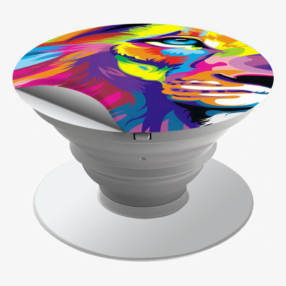  Colorful Lion Abstract Paint Popsocket Pop Socket Skin