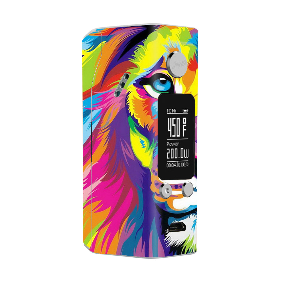  Colorful Lion Abstract Paint Wismec Reuleaux RX200S Skin