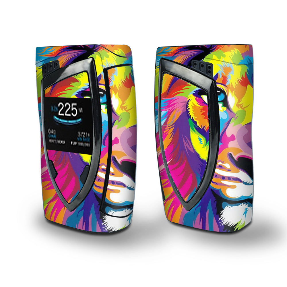 Skin Decal Vinyl Wrap for Smok Devilkin Kit 225w Vape (includes TFV12 Prince Tank Skins) skins cover/ Colorful Lion Abstract Paint