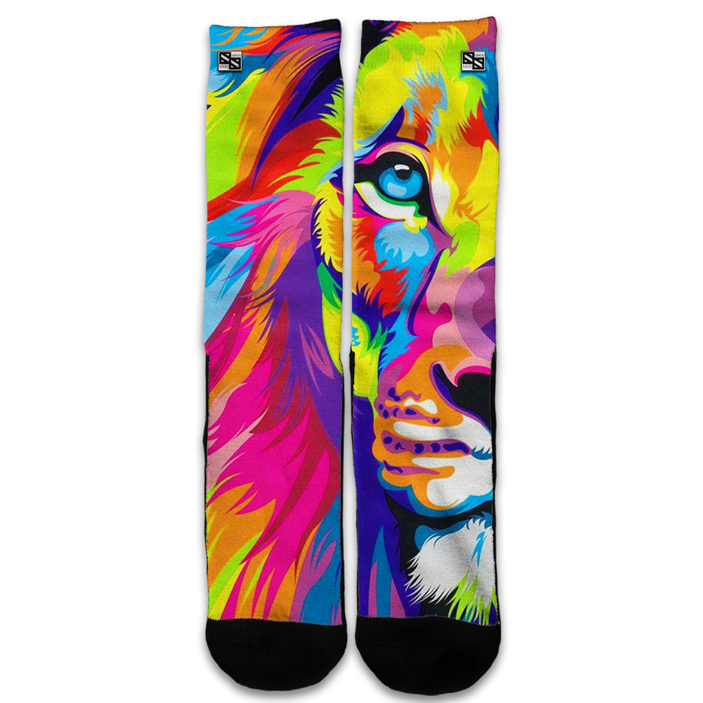 Colorful Lion Abstract Paint Universal Socks