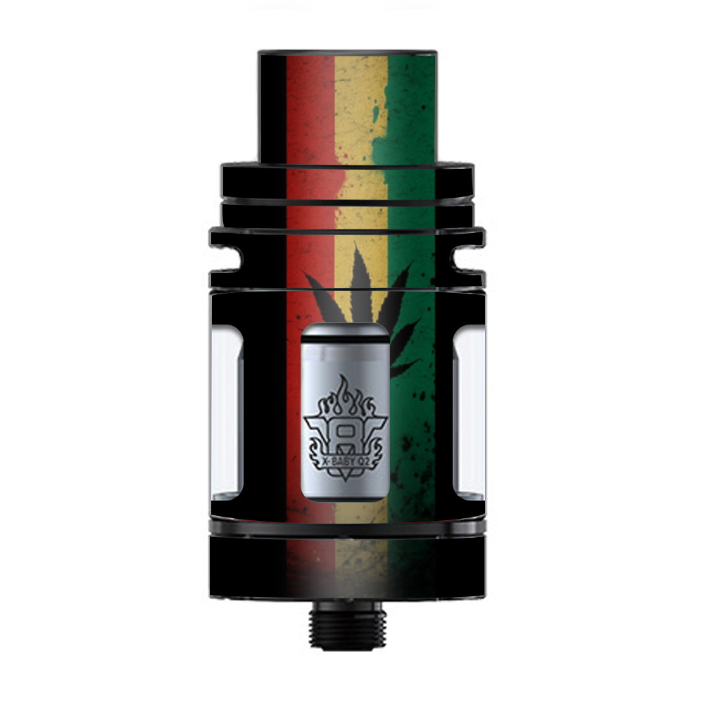  Rasta Weed Pot Leaf Red  TFV8 X-baby Tank Smok Skin