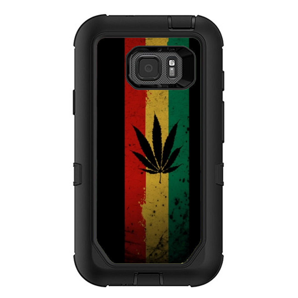  Rasta Weed Pot Leaf Red Otterbox Defender Samsung Galaxy S7 Active Skin