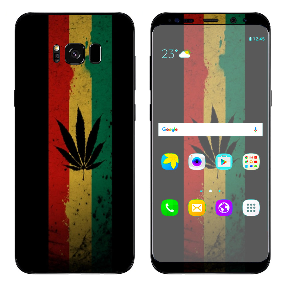  Rasta Weed Pot Leaf Red  Samsung Galaxy S8 Skin