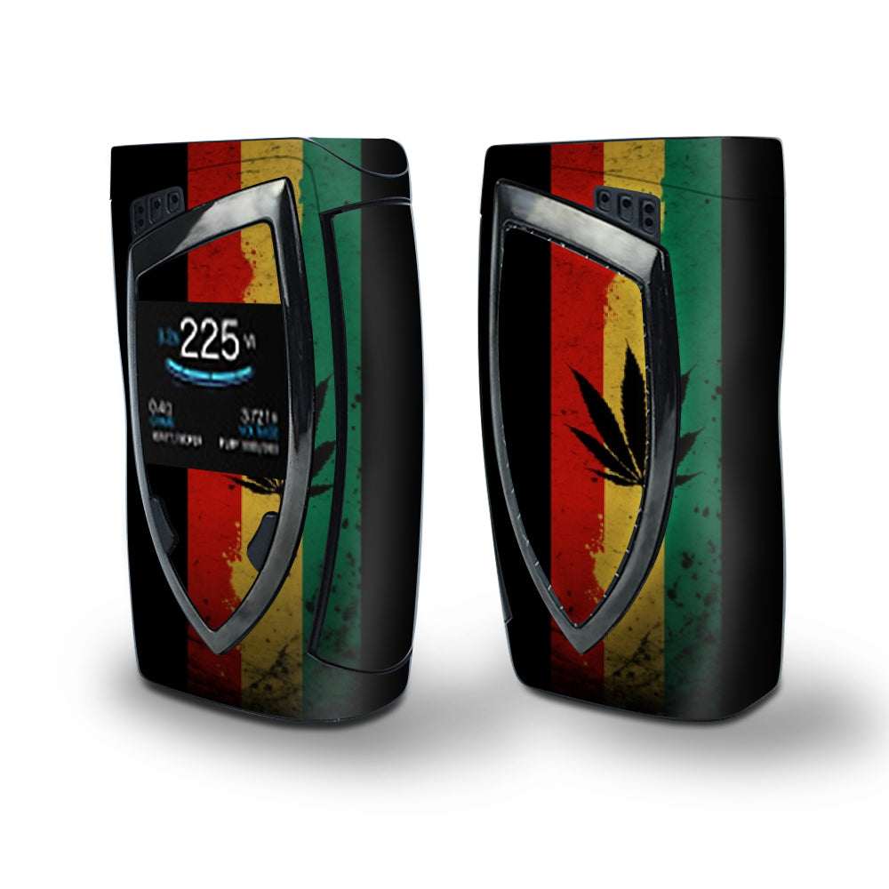 Skin Decal Vinyl Wrap for Smok Devilkin Kit 225w Vape (includes TFV12 Prince Tank Skins) skins cover/ Rasta Weed Pot Leaf Red 