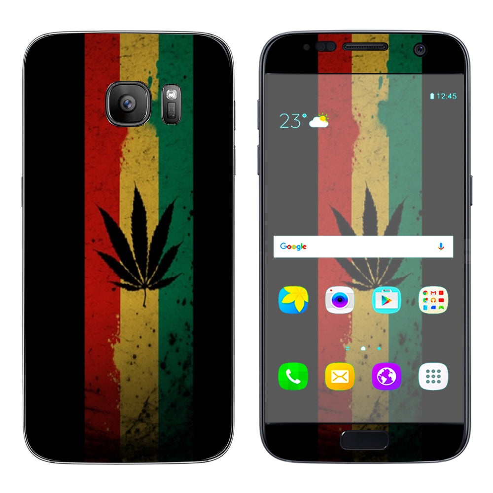  Rasta Weed Pot Leaf Red  Samsung Galaxy S7 Skin