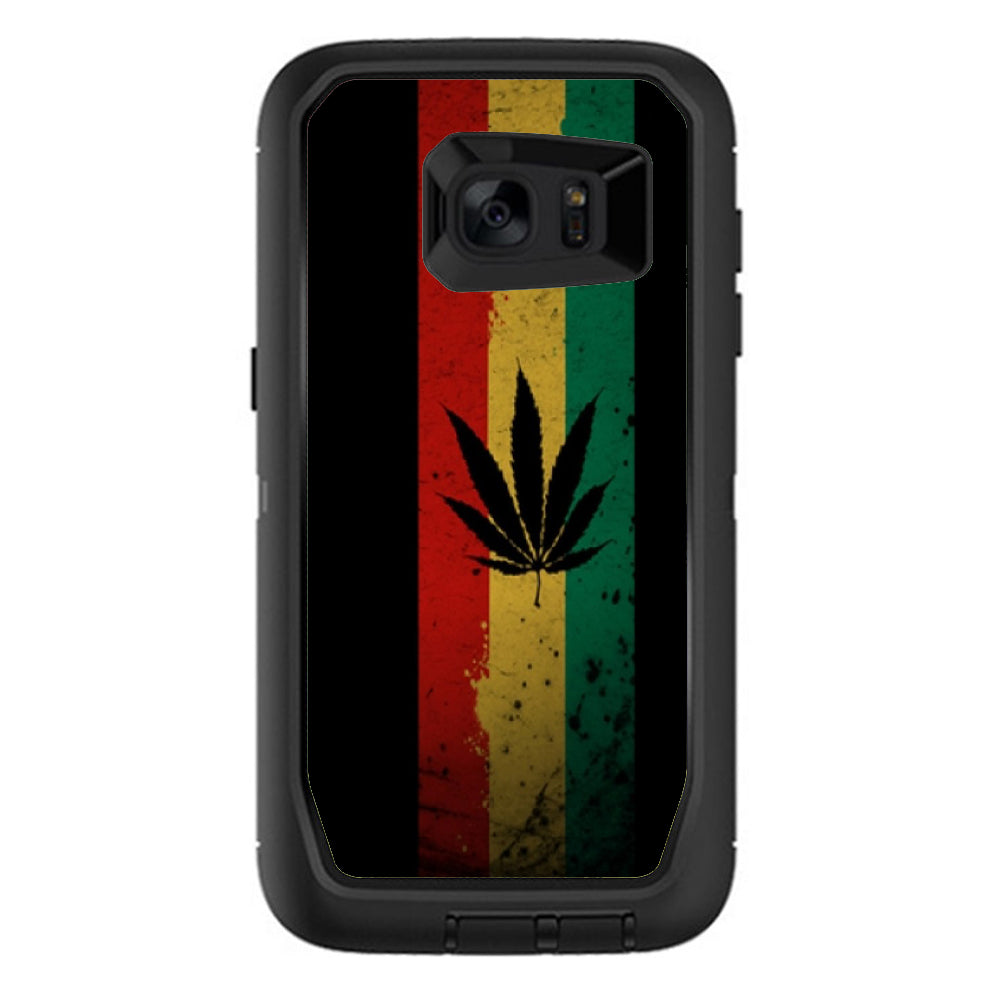  Rasta Weed Pot Leaf Red Otterbox Defender Samsung Galaxy S7 Edge Skin