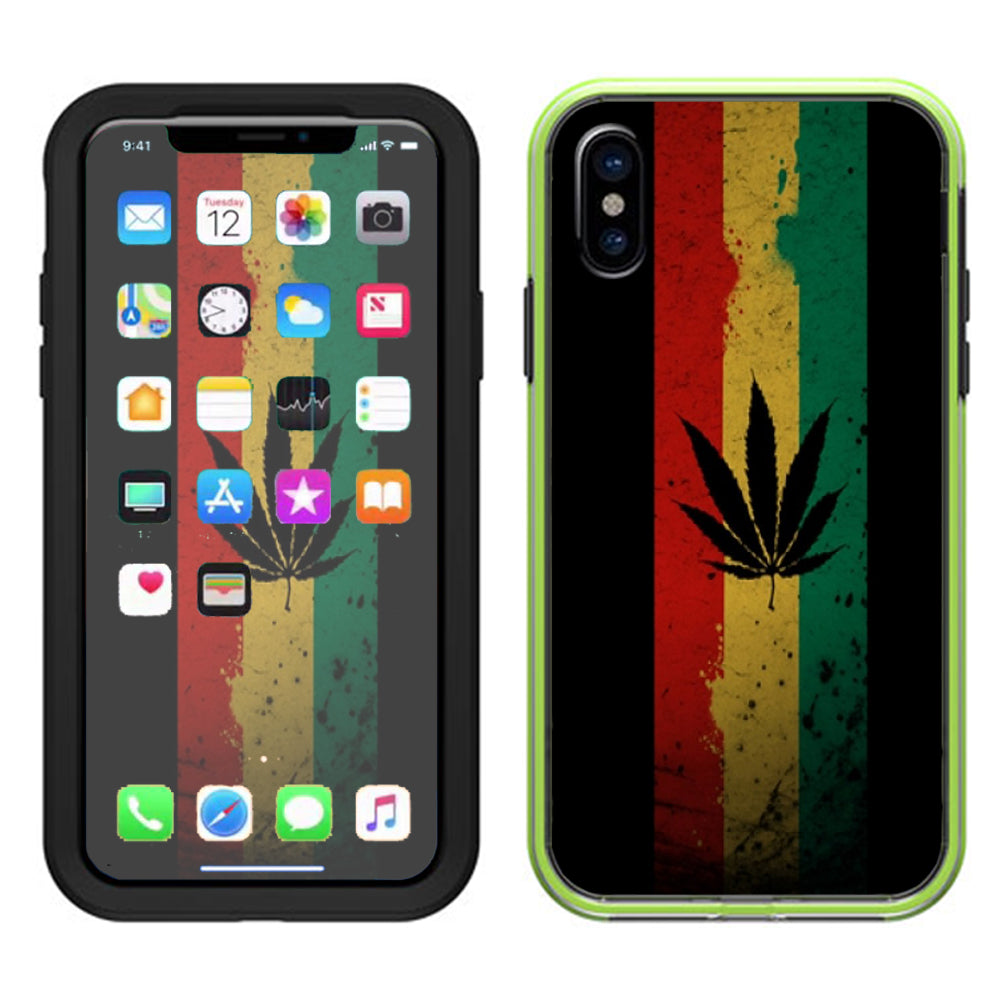  Rasta Weed Pot Leaf Red  Lifeproof Slam Case iPhone X Skin